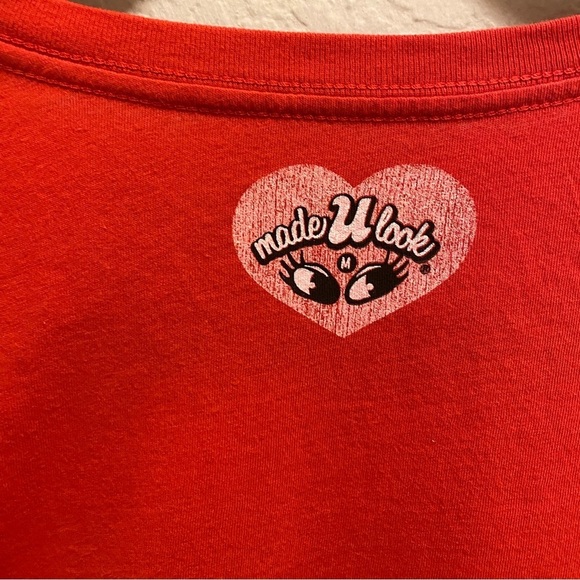 MadeULook Red Heart Cupid Y2K Graphic Short Sleeve Tee Size M New Made In USA - Picture 6 of 6